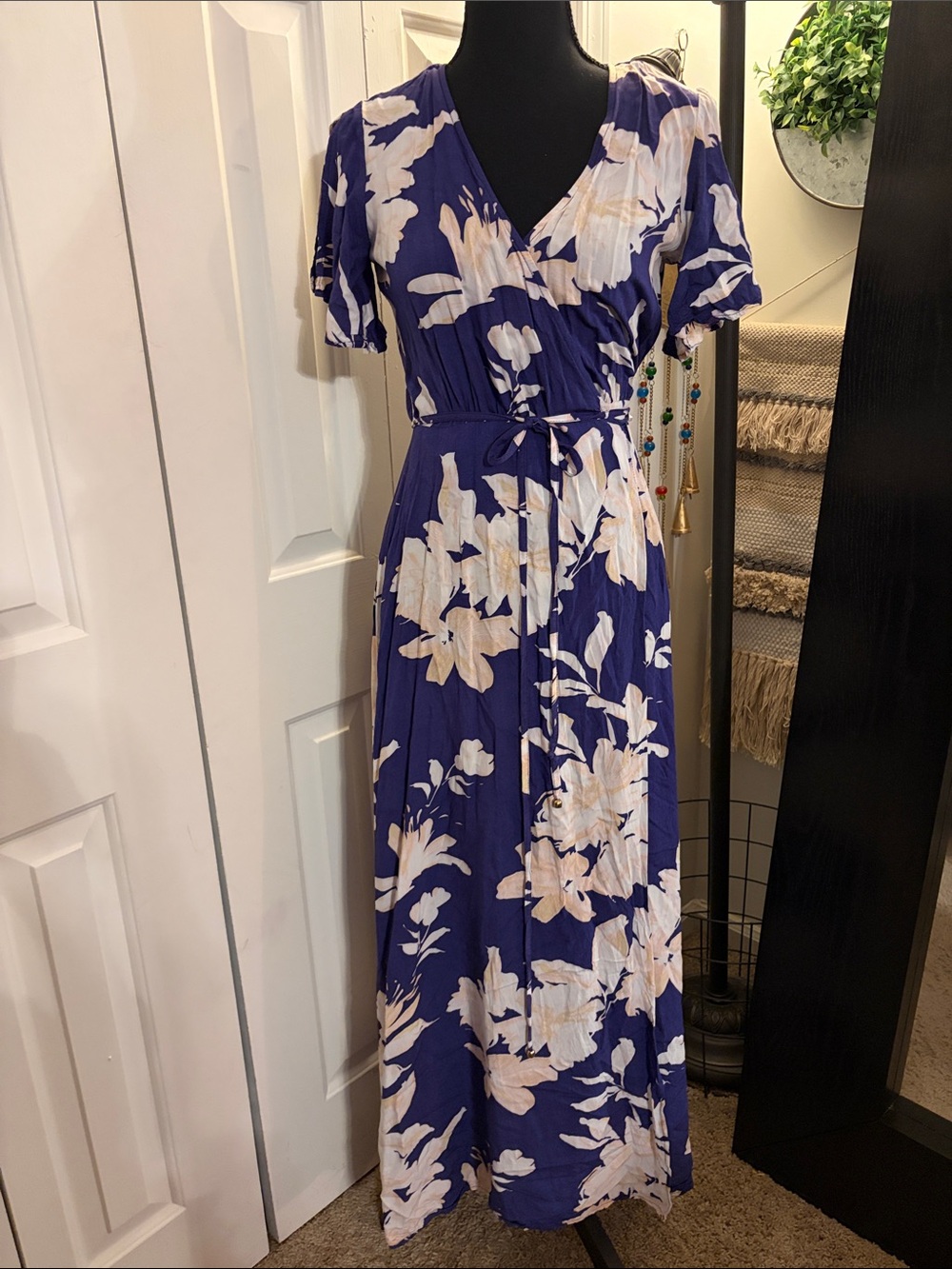 Azalea Regalia Purple Floral Wrap Maxi Dress